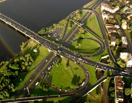 Riga roads from sky - Latvia Tourism